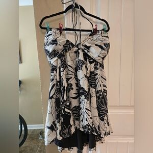 American Eagle Floral Women's Strapless Dress with Open Back Sz XL
